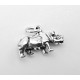 Sterling Silver 3D Rhino Charm