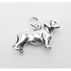 Sterling Silver 3D Dachshund Dog Charm