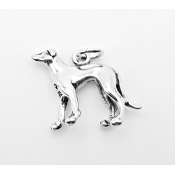 Sterling Silver 3D Greyhound Dog Charm