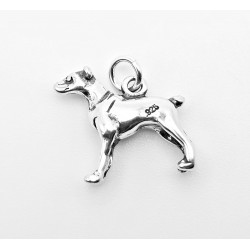Sterling Silver 3D Doberman Dog Charm