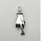 Sterling Silver Crossed Fingers Charm