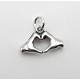 Sterling Silver 3D Heart Shape Hands Charm