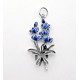 Sterling Silver Blue Bonnet Texas Flower Charm