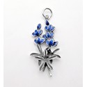 Sterling Silver Blue Bonnet Texas Flower Charm
