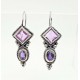 Sterling Silver Earrings with Genuine Amethyst
