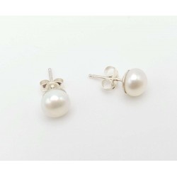 Sterling Silver Pearl Earrings 6MM