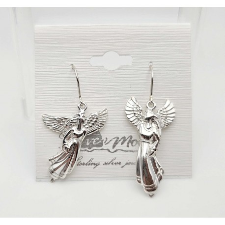 Sterling Silver Angel Dangle Earrings