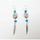 Sterling Silver Southwestern Dangle Earrings with Turquoise