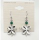 Sterling Silver Clover Earrings with Malachite 