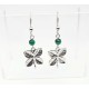 Sterling Silver Clover Earrings with Malachite 