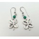 Sterling Silver Clover Earrings with Malachite 
