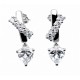 Sterling Silver Heart Earrings With Cubic Zirconia