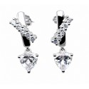 Elegant Sterling Silver Drop Earrings with Cubic Zirconia