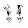 Sterling Silver Heart Earrings With Cubic Zirconia