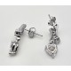 Sterling Silver Heart Earrings With Cubic Zirconia