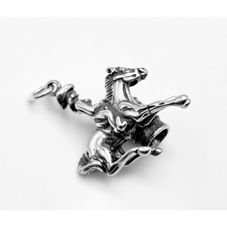 Sterling Silver 3D Barrel Racer Charm