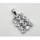 Sterling Silver Pendant With Cubic Zirconia & Blue Baguette