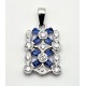Sterling Silver Pendant With Cubic Zirconia & Blue Baguette
