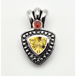 Sterling Silver Pendant With Citrine