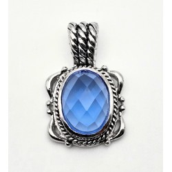 Sterling Silver Pendant With Blue Topaz