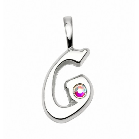 Sterling Silver Initial Pendant W Chain G