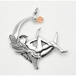 Sterling Silver Fairy Pendant with Crystal