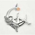 Sterling Silver Fairy Pendant with Crystal