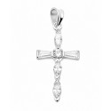 Sterling Silver Cross Pendant With Cubic Zirconia