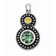 Sterling Silver Pendant With Green Topaz