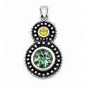 Sterling Silver Pendant with Green Topaz & Citrine