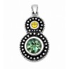 Sterling Silver Pendant With Green Topaz