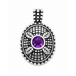 Sterling Silver Pendant With Amethyst