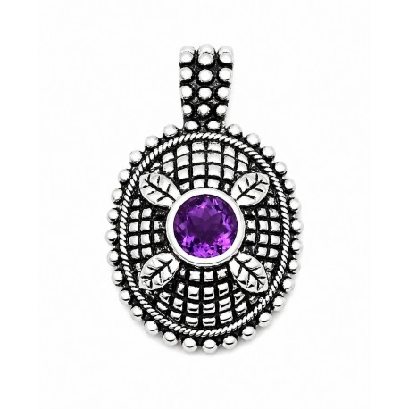 Sterling Silver Pendant With Amethyst