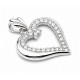 Sterling Silver Heart Pendant with CZ