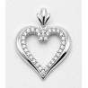 Sterling Silver Heart Pendant with CZ