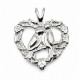Sterling Silver Heart Pendant with Lovebirds