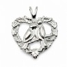 Sterling Silver Heart Pendant with Lovebirds