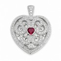 Open Sterling Silver Heart Locket Pendant
