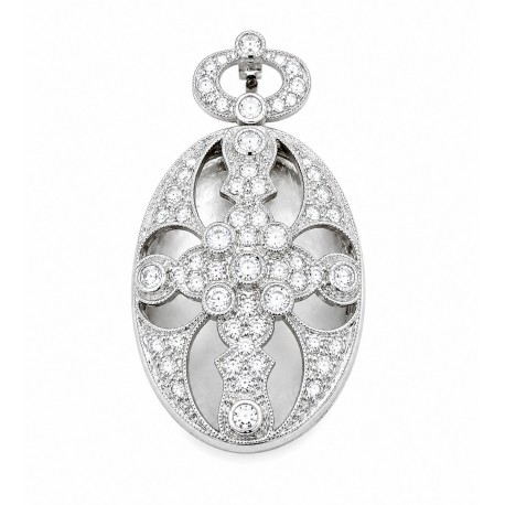 Sterling Silver With CZ Locket Pendant
