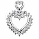 Sterling Silver Sparkling Halo Heart Pendant with CZ