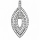Sterling Silver Leaf Pendant with Clear CZ