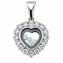 Sterling Silver Sparkling Floating CZ Heart Pendant