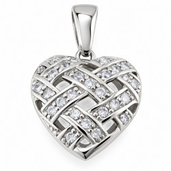 Sterling Silver Heart Pendant with CZ