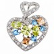 Sterling Silver Heart Pendant with CZ