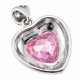 Sterling Silver Heart Pendant With CZ