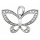 Sterling Silver Butterfly Pendant w CZ