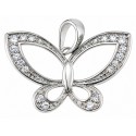 Sterling Silver Butterfly Pendant with CZ
