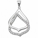 Rhodium Plated Sterling Silver Pendant with CZ