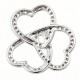 Sterling Silver Triple Heart Pendant with CZ