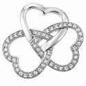 Sterling Silver Triple Heart Pendant with CZ